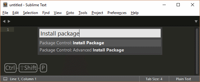 Package control install